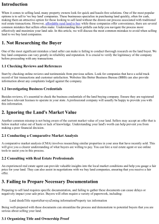 Common Mistakes to Avoid When Selling Land to We Buy Land Companies