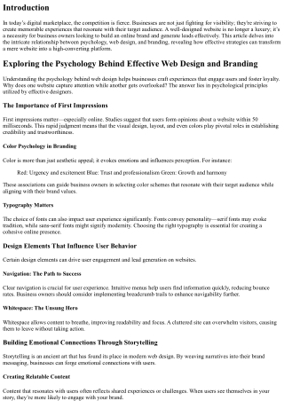 Exploring the Psychology Behind Effective Web Design and Branding
