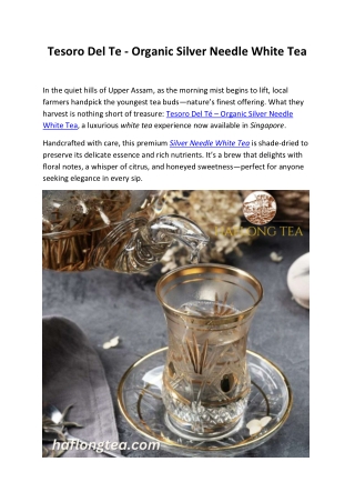 Tesoro Del Té: Discover the Pure Elegance of Organic Silver Needle White Tea