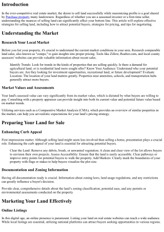 Maximize Your Profits: How to Sell Land Like a Pro