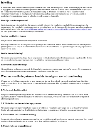 Waarom ventilatiesystemen hand-in-hand gaan met airconditoning