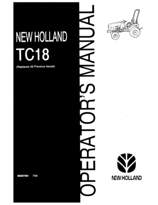 New Holland TC18 Tractor Operator’s Manual Instant Download (Publication No.86597081)
