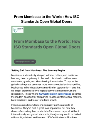From Mombasa to the World_ How ISO Standards Open Global Doors