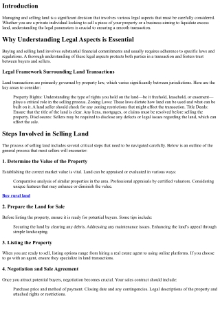 Understanding the Legal Aspects of Selling Land