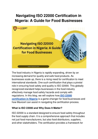 Navigating ISO 22000 Certification in Nigeria_ A Guide for Food Businesses