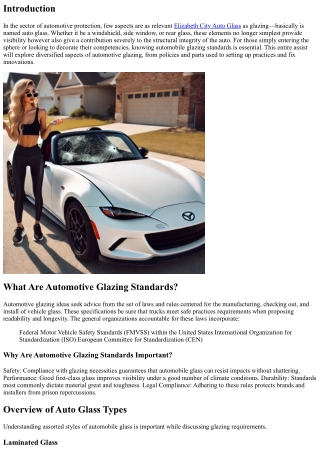 A Beginner's Guide to Understanding Automotive Glazing Standards