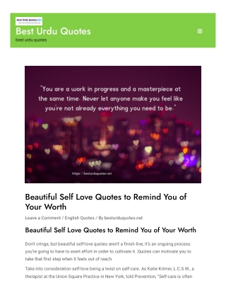 Beautiful Self Love Quotes to Remind You of Your Worth