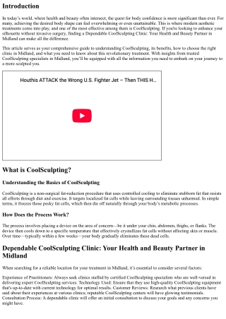 Dependable CoolSculpting Clinic: Your Health and Beauty Partner in Midland