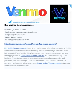 Buy Verified Venmo Accounts | Instant Access & Secure Transactions
