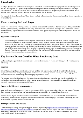 Selling Land? Here's What Buyers Are Really Looking For