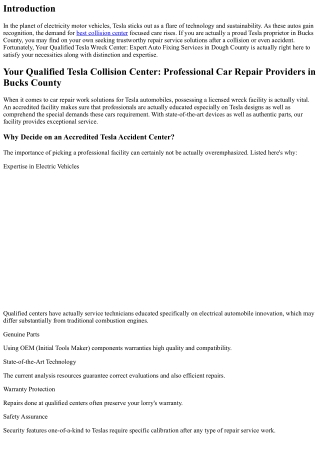 Your Certified Tesla Wreck Facility: Pro Vehicle Repair Work Services in Bucks C
