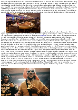 Tips November 23 In Primarily Based Casino