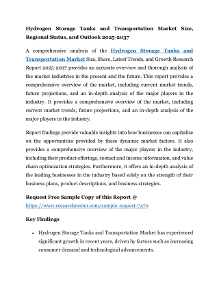 Hydrogen Storage Tanks and Transportation Market