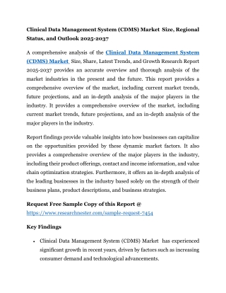 Clinical Data Management System (CDMS) Market