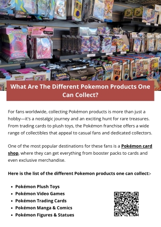 What Are The Different Pokemon Products One Can Collect?