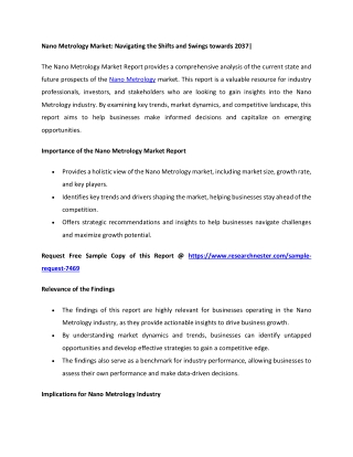 Nano Metrology Market Trends 2037