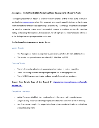 Asparaginase Market Size | Showing Impressive Growth by 2037