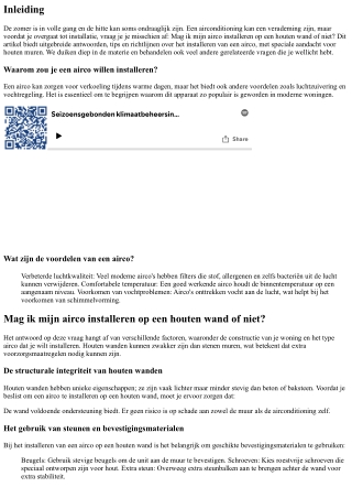 Mag ik mijn airco installeren op een houten wand of niet?