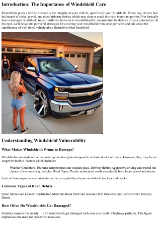 How to Safeguard Your Windshield from Road Debris