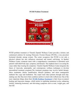 PCOD Problem Treatment | Vineela’s Sparkel Wellness Center
