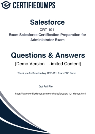 Salesforce CRT-101 Administrator Exam Dumps – Updated 2025 Practice Questions