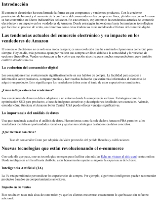 Las tendencias actuales del comercio electrónico y su impacto en los vendedores