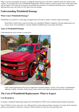 The Cost of Windshield Replacement: What to Expect