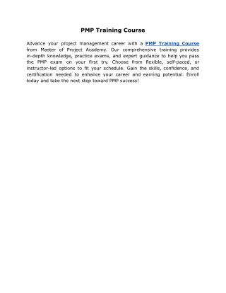 PMP Training Course