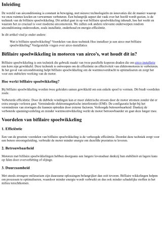 Bifilaire spoelwikkeling in motoren van airco's, wat houdt dit in?