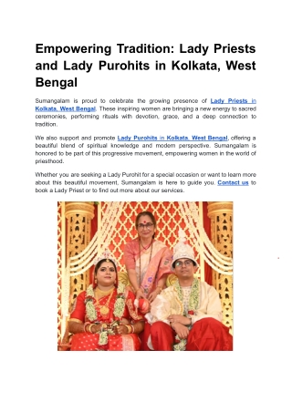 Empowering Tradition_ Lady Priests and Lady Purohits in Kolkata, West Bengal