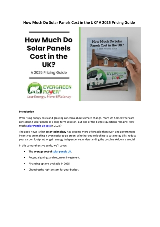 How Much Do Solar Panels Cost in the UK