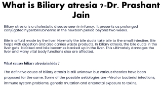 What is Biliary atresia ?-Dr. Prashant Jain