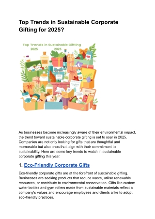 Top Trends in Sustainable Corporate Gifting for 2025