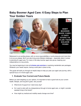 Baby Boomer Aged Care_ 6 Easy Steps to Plan Your Golden Years.docx