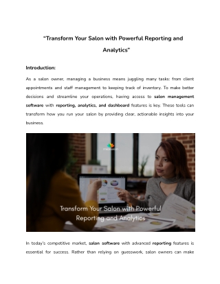 Transform Your Salon with Powerful Reporting and Analytics