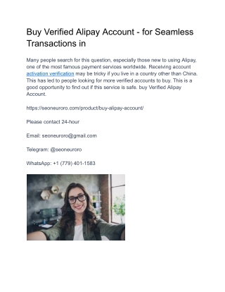 Buy Verified Alipay Account - for Seamless Transactions in