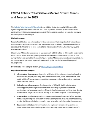 EMESA Robotic Total Stations Market Growth Trends and Forecast to 2033