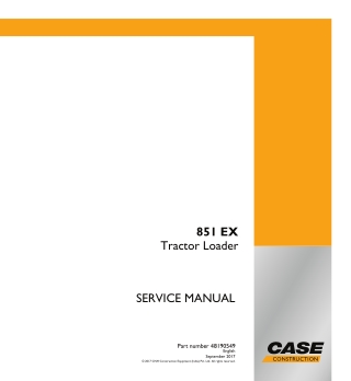 CASE 851EX Tractor Loader Service Repair Manual Instant Download