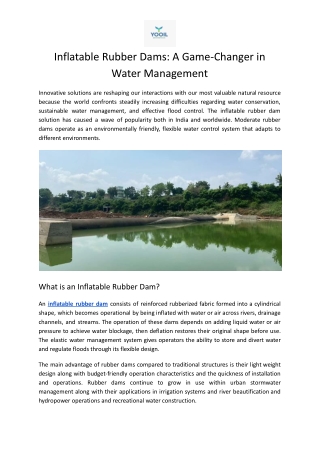 Inflatable Rubber Dams for Water Management