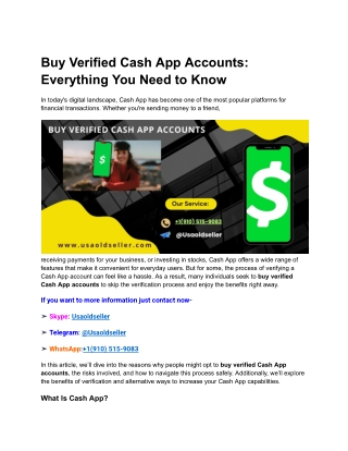 Buy Verified Cash App Accounts_ Everything You Need to Know