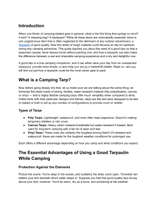Why Every Camper Needs a Quality Tarpaulin
