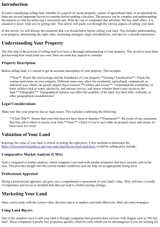We Buy Land: What You Need to Know Before Selling