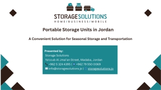 Portable Storage Units in Jordan - Storage Solutions