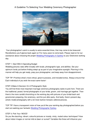 AGuidelineToSelectingYourWeddingCeremonyPhotographer