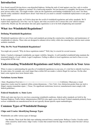 Understanding Windshield Regulations and Safety Standards in Your Area