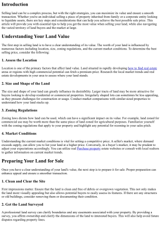 Tips for Getting the Most Value When Selling Your Land