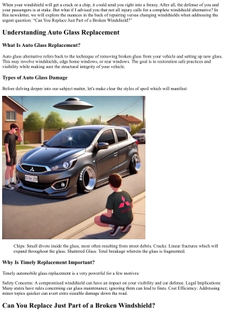 Can You Replace Just Part of a Broken Windshield?