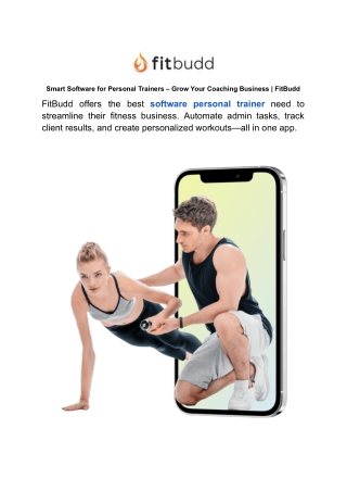 Smart Software for Personal Trainers – Grow Your Coaching Business _ FitBudd