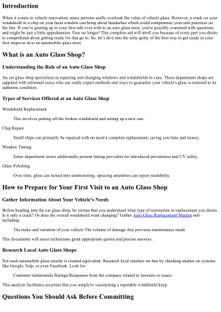 How to Prepare for Your First Visit to an Auto Glass Shop