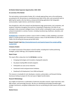 6G Market Global Expansion Opportunities